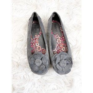 Born Concept Gray Suede Slip on Ballet Precious Flats Girl's Size 13 NEW